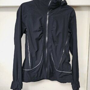 Lululemon Velocity II Jacket Black Womens Sz 6 RARE Windbreaker Hoodie Thumbhole